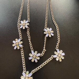 Charming Charlie Purple Floral Necklace